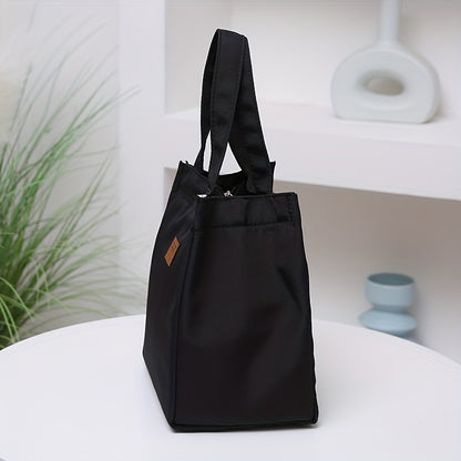 New Arrival Nylon Handbag - Solid Color, Exquisite, Aluminum Foil Insulation, Half-Zipper, Suitable for School, Work, Daily Use