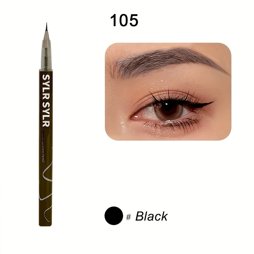 Advertising Targeting +0.008Mm Ultra-Fine Extra Slim Eyebrow Pen, Waterproof And Sweat-Proof Liquid Eyebrow Pencil for Long-Lasting Makeup, 2-In-1 Microblading Eyeliner