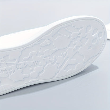 Women'S Platform Skate Shoes, Versatile Height Increasing Lace Up Low Top Shoes, Outdoor Walking White Shoes Plus Size