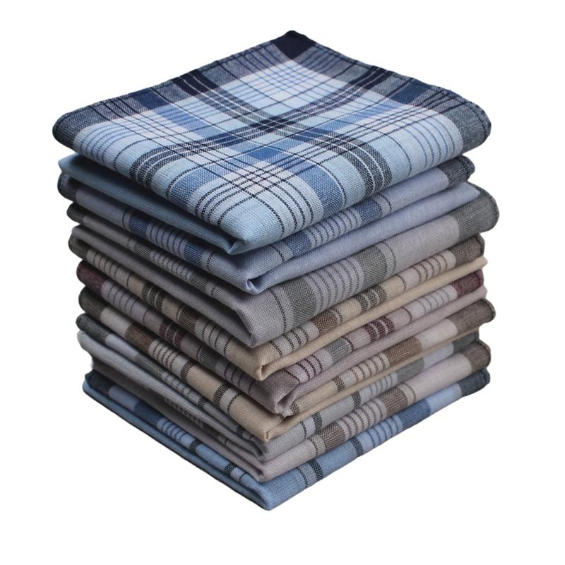 9pcs Cotton Handkerchief Retro Man's Handkerchief 14.9 Inches, Ideal choice for Gifts