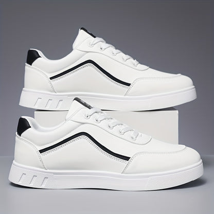 Men'S Casual and Sports Striped Sneakers, All-Season, Spring/Summer, Low Top, Lace Closure, Universal, Round Toe, Dry Clean
