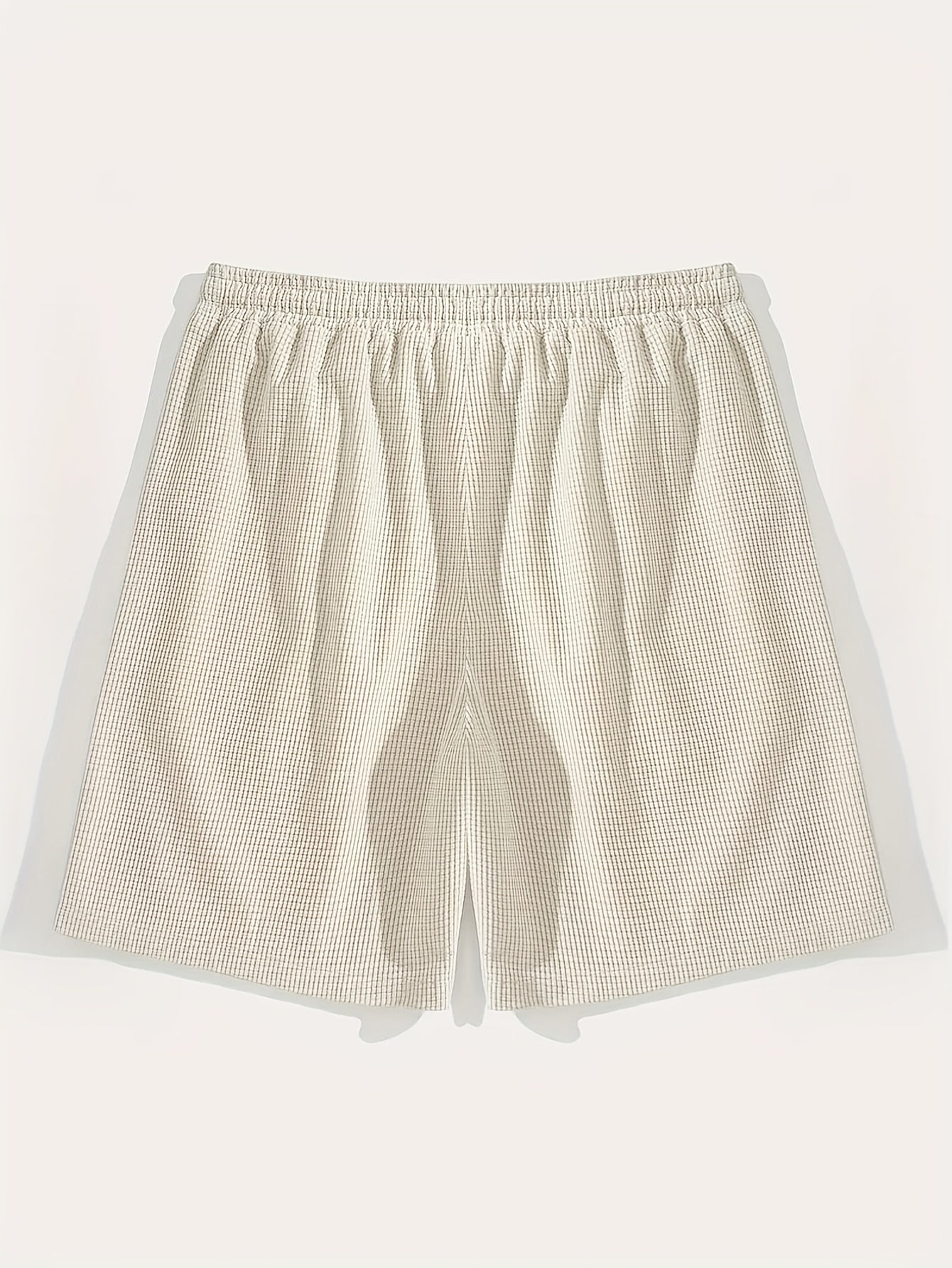 Men's Textured Casual Shorts with Drawstring Waist, Lightweight Polyester Fabric, Pockets for Casual Wear, Beach or Outdoor Activities, Everyday Shorts | Drawstring Waist Shorts | Lightweight Shorts