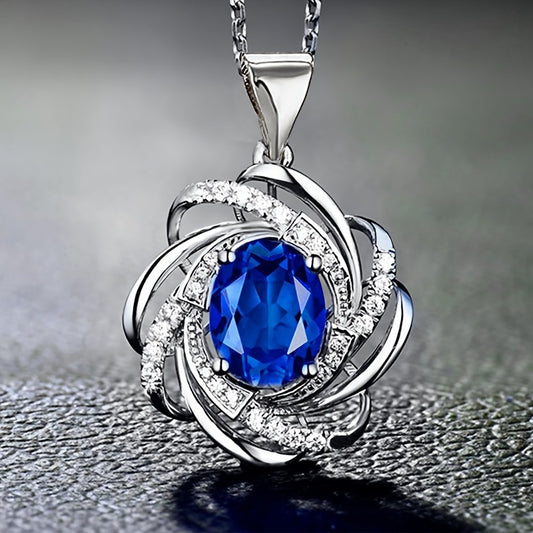 1pc of Stylish And Elegant Spiral Flower Pendant Necklace for Women, Exquisite Jewelry Gift for Valentine'S Day Or Weddings