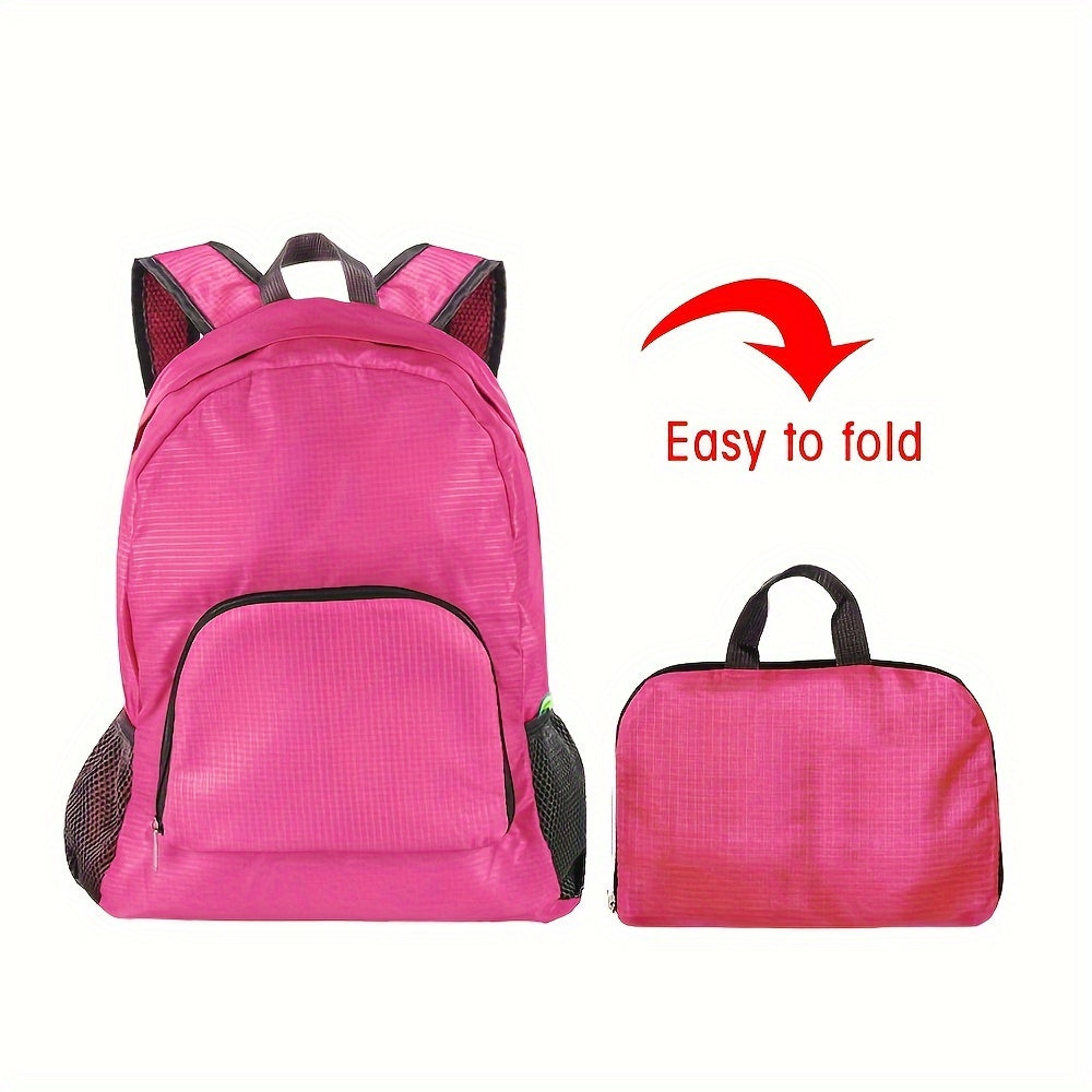 1pc Lightweight Foldable Backpack Travel Bag, Large Capacity Portable Rucksack For Women Men Outdoor Sports Hiking Camping Mountaineering, Ideal Christmas, Halloween and Thanksgiving gifts