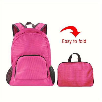 1pc Lightweight Foldable Backpack Travel Bag, Large Capacity Portable Rucksack For Women Men Outdoor Sports Hiking Camping Mountaineering, Ideal Christmas, Halloween and Thanksgiving gifts