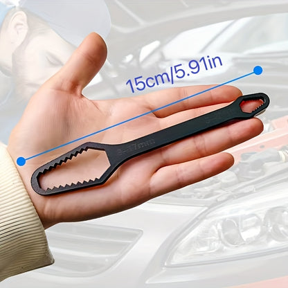 [Versatile | Black] Versatile Black 1pc Torx Wrench | Double-Headed Self-Tightening Adjustable | 5mm Thickness, Jaw Size 3-17mm, Portable Manual Tool for Automotive and Household Use