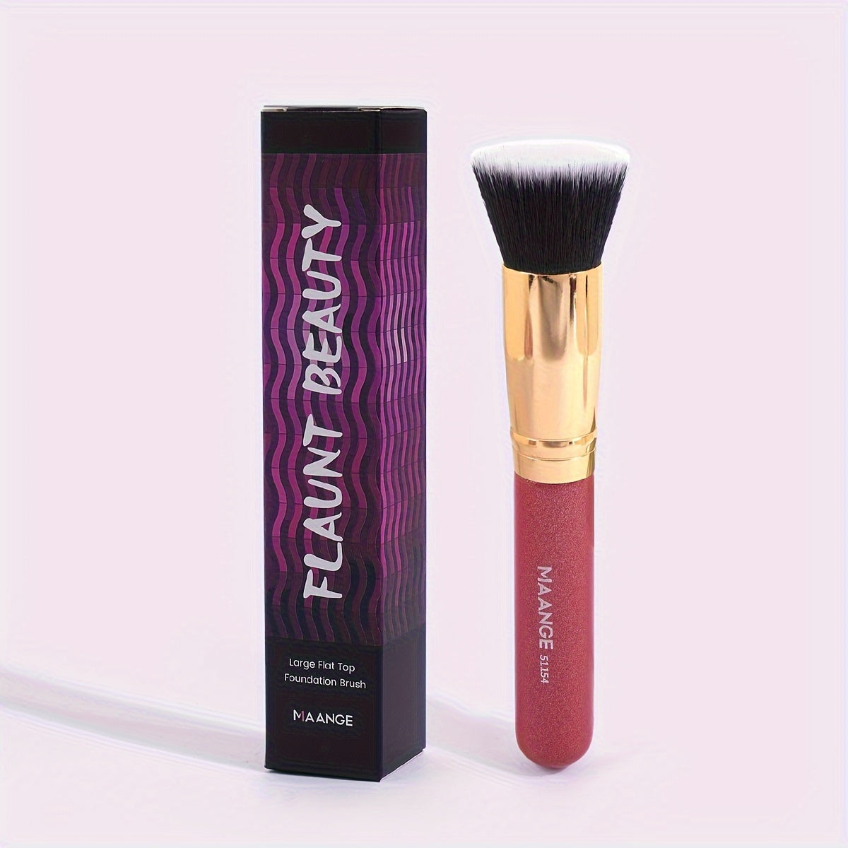 [Soft Nylon Foundation Brush] MAANGE Soft Nylon Foundation Brush | Single-Branch Flat Base, Large Head for Full Coverage & Fast Application - Professional & Everyday Makeup