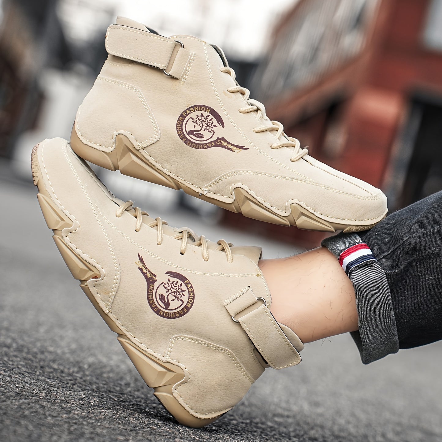 Men's Cross Border Large Boots Octopus Sole Business Medium High Bang Autumn and Winter New High End Fashion Trend British Leisure Mountaineering Shoes Snow Boots Warm Multi Color Optional Counter Durable and Anti Slip Personality