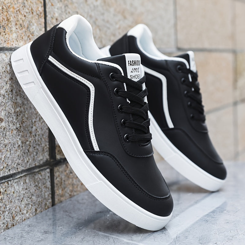 Men'S Casual and Sports Striped Sneakers, All-Season, Spring/Summer, Low Top, Lace Closure, Universal, Round Toe, Dry Clean