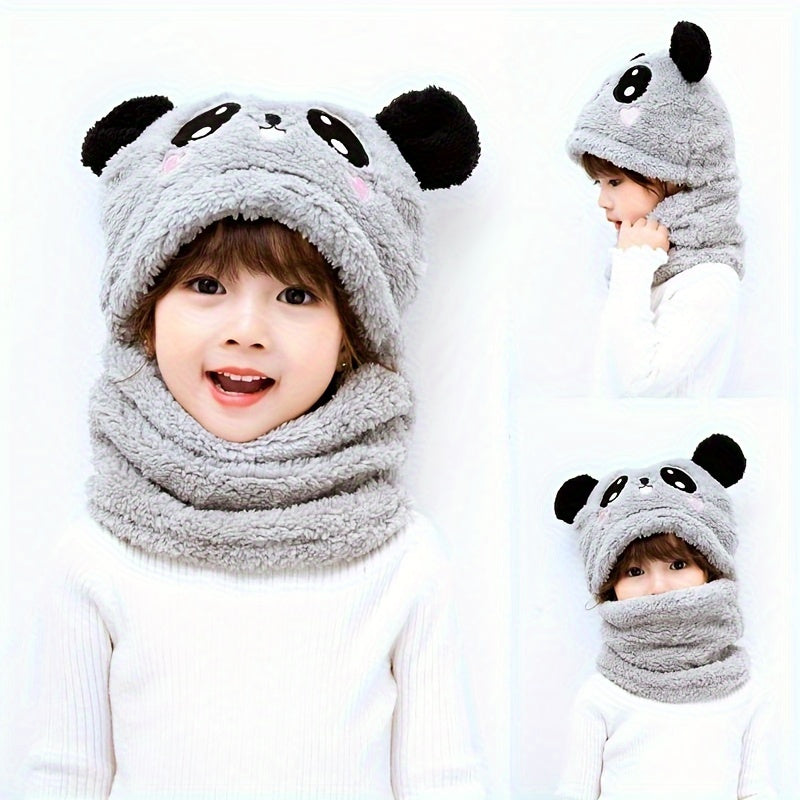 Unisex Youngsters Winter Warm Hat with Neck Warmer, Windproof Face Cover and Ear Protection for