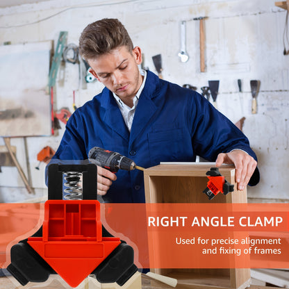 4pcs Adjustable 90-Degree Angle Clamps, Durable, Reusable Woodworking Tools, for Perfect Right Angles and T-Joint, with No Electricity Needed, Plastic Material