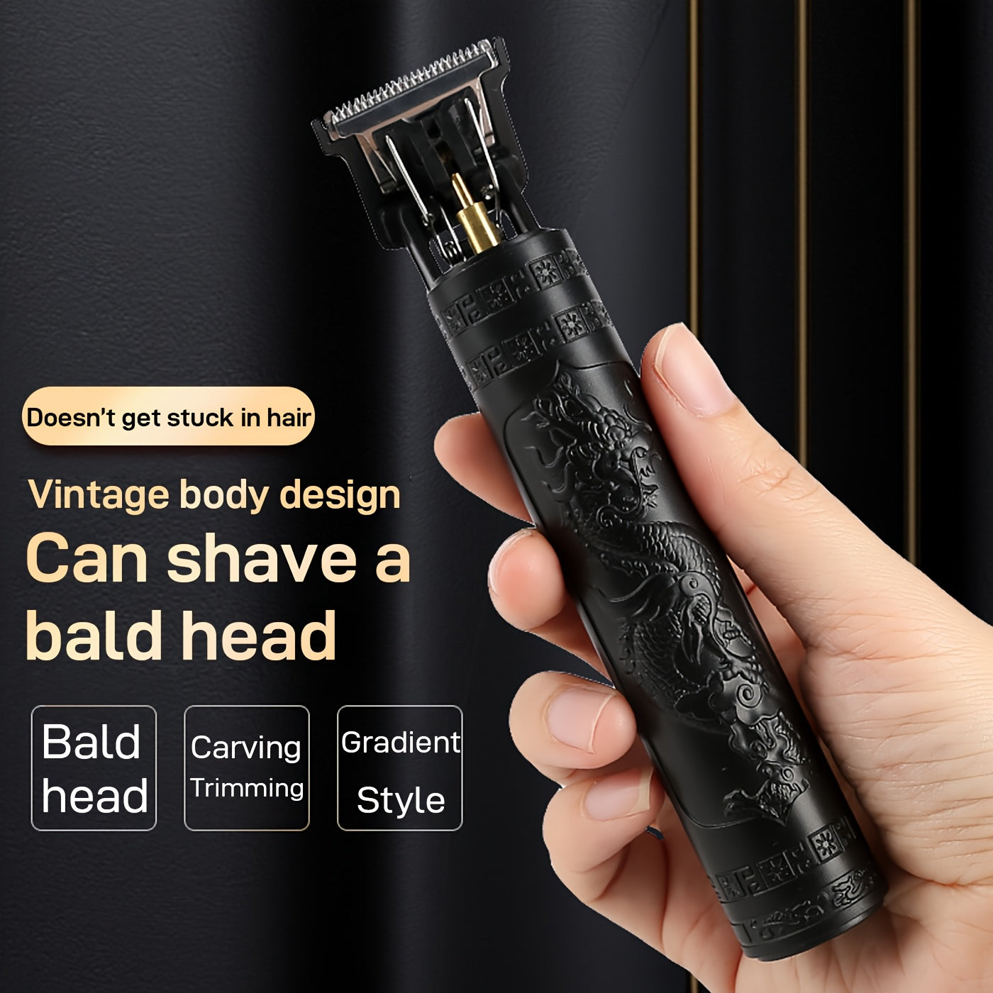 [USB Rechargeable Hair Trimmer] Professional Hair Clipper and Beard Trimmer for Men - USB Rechargeable Lithium Battery, 4 Attachments, Ergonomic Design with Adjustable Comb, Ideal for Grooming and Styling, Hair Trimmer for Men