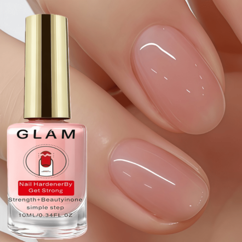 Natural Pink Nail Hardener - 10ML, Air Dries Naturally, Decorative Manicure, Multifunctional for Christmas Nails, Designed for Nail Technicians, Nail Polish, Nail Strengthener, Natural Transparent Pink, Long-Lasting Shine, Enhances Nail Hardness