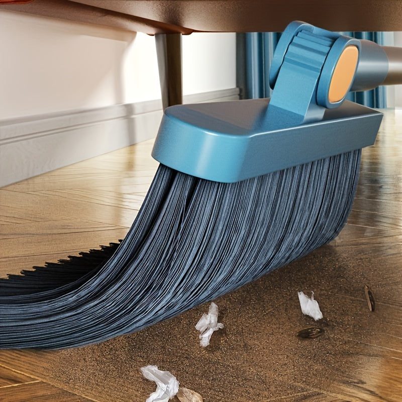 1set, Household Broom And Dustpan Set, Long Handle Floor Cleaning Broom Dustpan Set, Rotatable Broom And Dustpan With Comb Tooth, To Remove Dust And Garbage, For Home, Kitchen, Room, Office, Cleaning Supplies, Cleaning Tool, Back To School Supplies