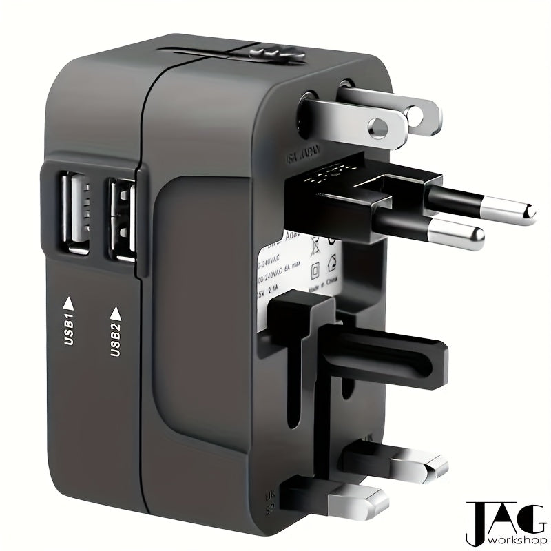 [1pc Universal Travel Adapter] 1pc Universal Travel Adapter | US/EU/UK/AU Plug, Worldwide All In One Design, Compliance Certification | For iPhone, Samsung, Xiaomi, Android, Ipad, Car, etc | Cover More Than 150 Countries, Perfect Holiday Gift