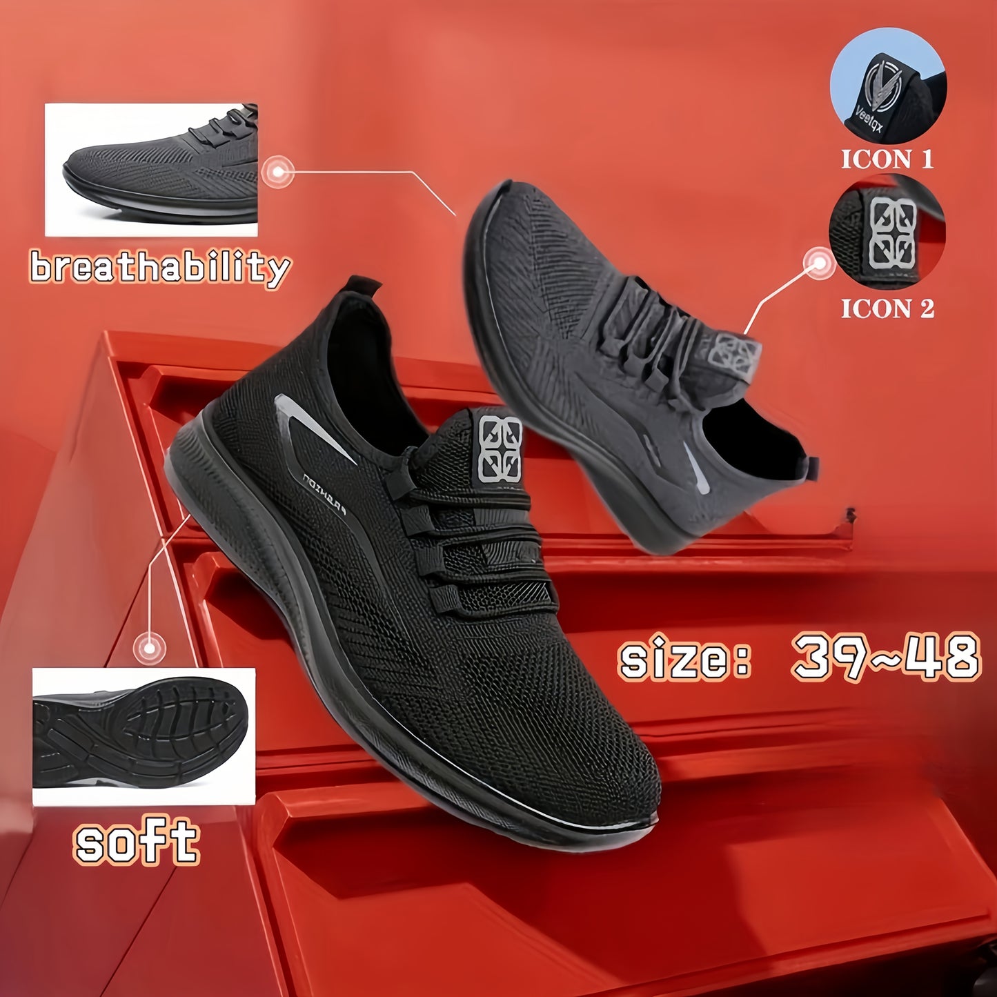 Men's Shoes, Breathable Slip-On Lace-Up, Lightweight Versatile, for Spring Sports And Leisure