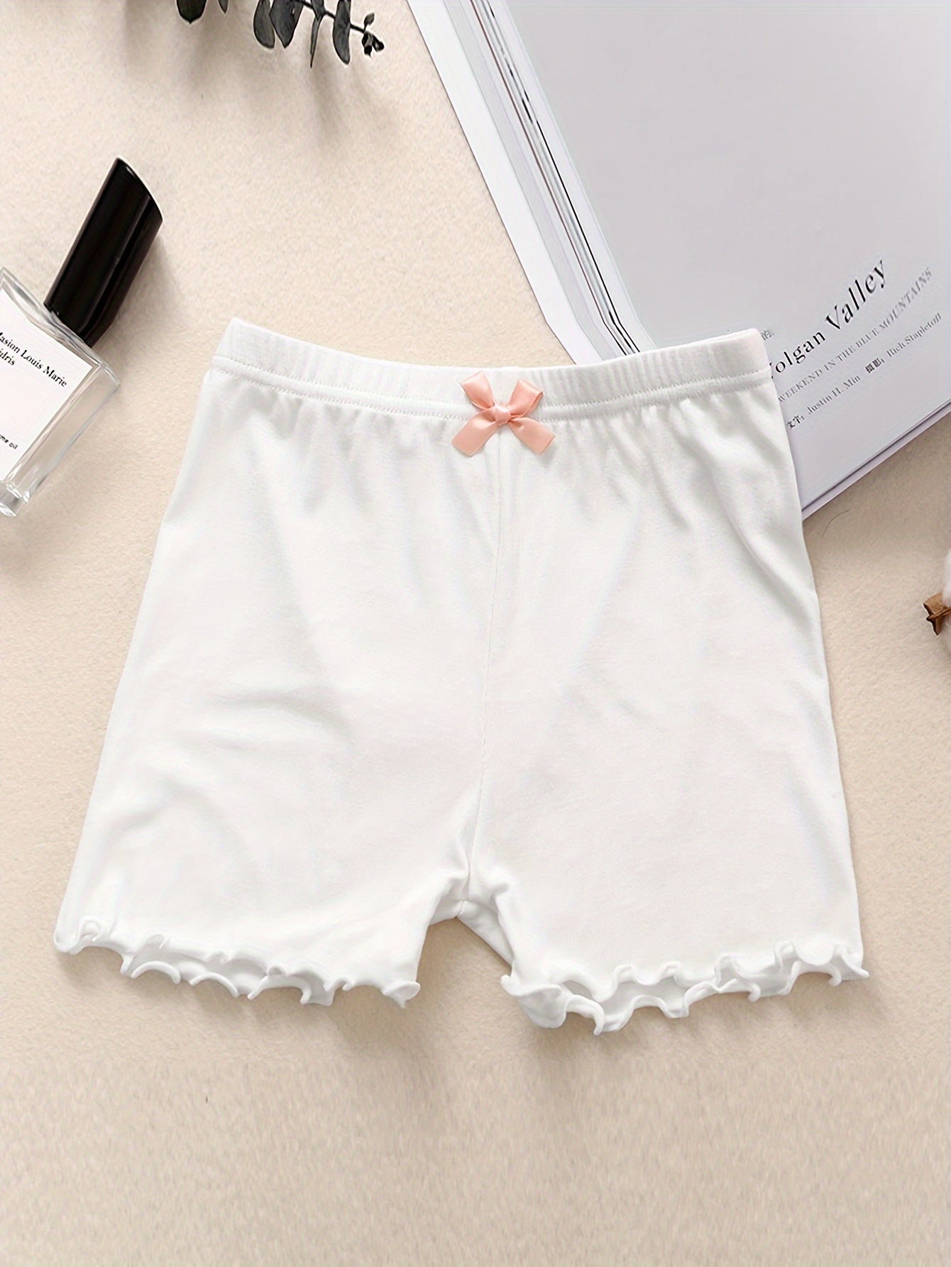 4-Pc of Modal Lettuce Edge Bow Shorts, for Outdoor