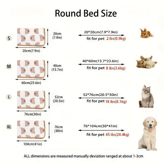 Comfortable And Breathable Cute Cartoon Pattern Dog Bed Blanket Washable Pet Blanket Cat And Dog Nest Mat