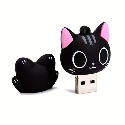 1pc Creative Cartoon Elf Cat USB Flash Drive | Cute USB Flash Drive with Storage Options of 128MB, 4GB, 8GB, 16GB, 32GB, 64GB | Compact and Portable for Everyday Data Storage and Business Use | Perfect Halloween and Christmas Gift for Family and Fri