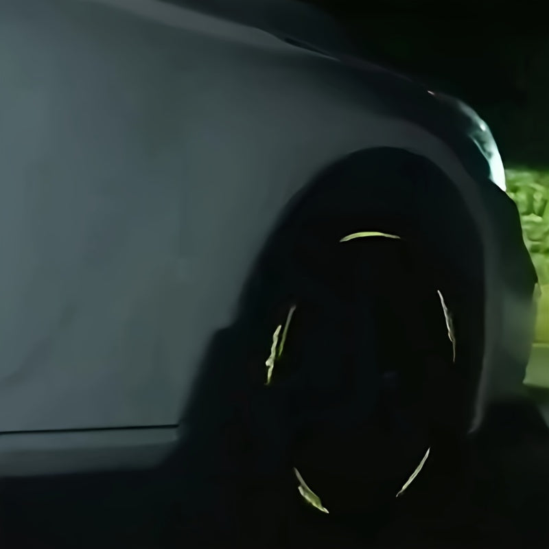 20pcs Wheel Enhance Visibility And Safety At Night - Green And Silvery Tire Warning Stickers for Motorcycles And Vehicles