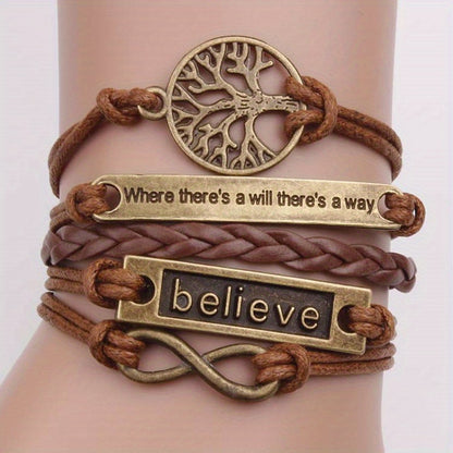 European and American Fashion Jewelry Owl Heart Number 8  Braided Bracelet