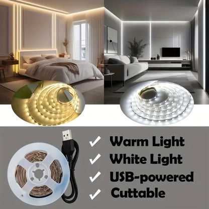 Light Strip DC5V Bright Flexible LED Tape with Self-Adhesive SMD2835, Can Be Cut to Any Length, Suitable for Decoration And Lighting