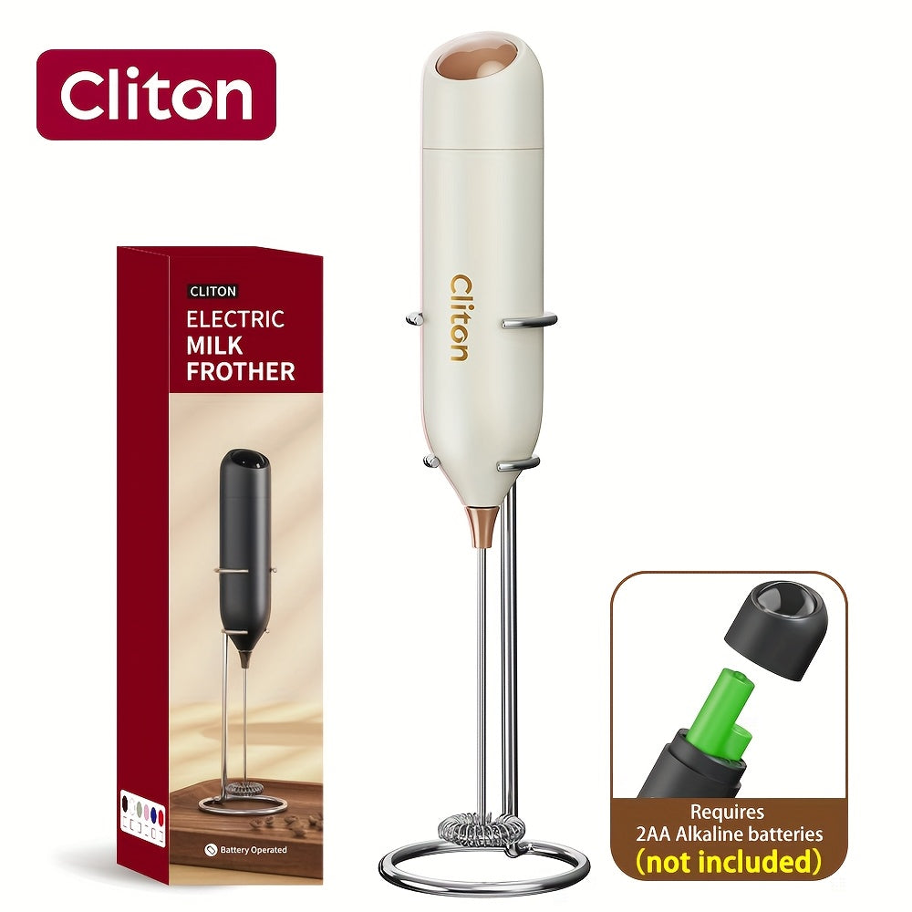 Electric Milk Frother | Battery Powered Portable Coffee Frother with Lightweight Plastic Handle & 304 Stainless Steel Whisk, Low Decibel, Ideal for Drinks, Coffee Lovers, Camping, Wedding Souvenir, Christmas Gift | Requires 2 AA Batteries