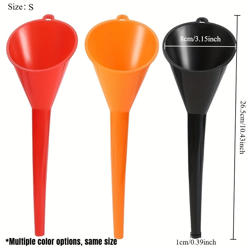 Car Long Stem Funnel Gasoline Oil Fuel Filling Tools Anti-splash Plastic Oil Funnel Motorcycle Refueling Tools Auto Accessories- Color Random