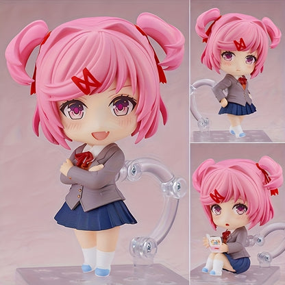 A Charming Anime Girl Statue with Interchangeable Faces - a PVC Collectible, Perfect for Decorating And Desks, an Ideal Gift for Anime Enthusiasts