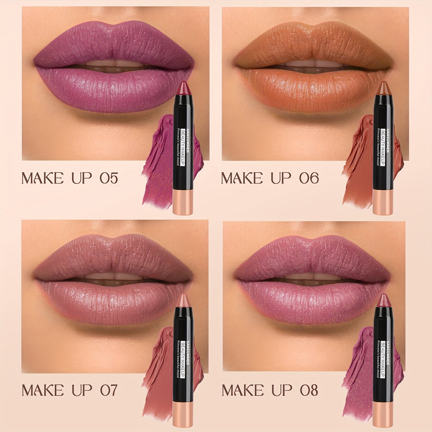 SANSUMMER Crayon Lipstick in 8 Colors