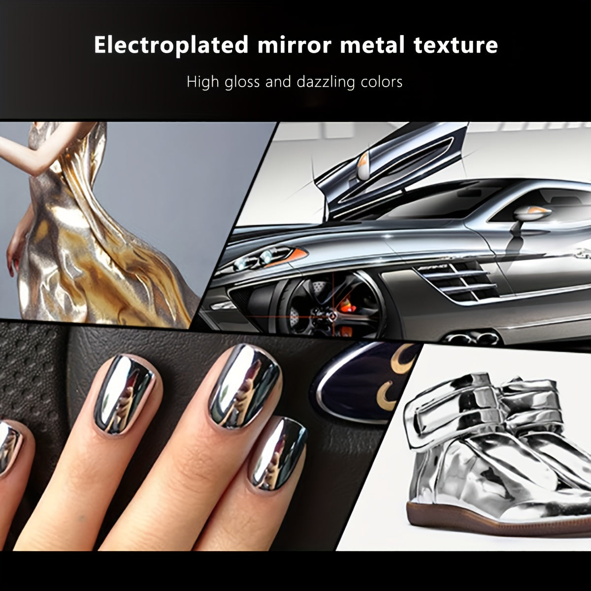 New Mirror Effect Nail Polish, 1pc, Women's Metallic Texture Nail Art, Quick-Drying, Long-Lasting,, No /LED Lamp Needed