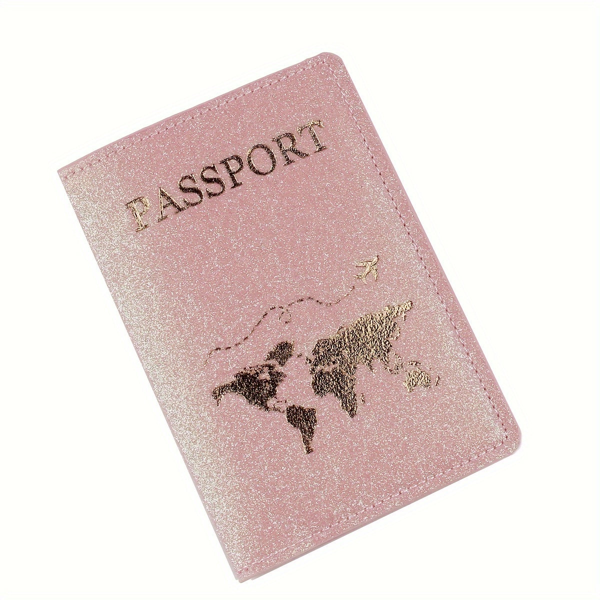 Black Crocodile-Embossed Travel Passport Holder with Golden Lettering & World Map Design - Lightweight, Anti-Theft Synthetic Leather Document Organizer for Vacations