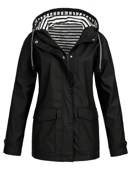Women'S Hooded Long Sleeve Solid Color Casual Jacket | Fashionable and Versatile with and Pockets