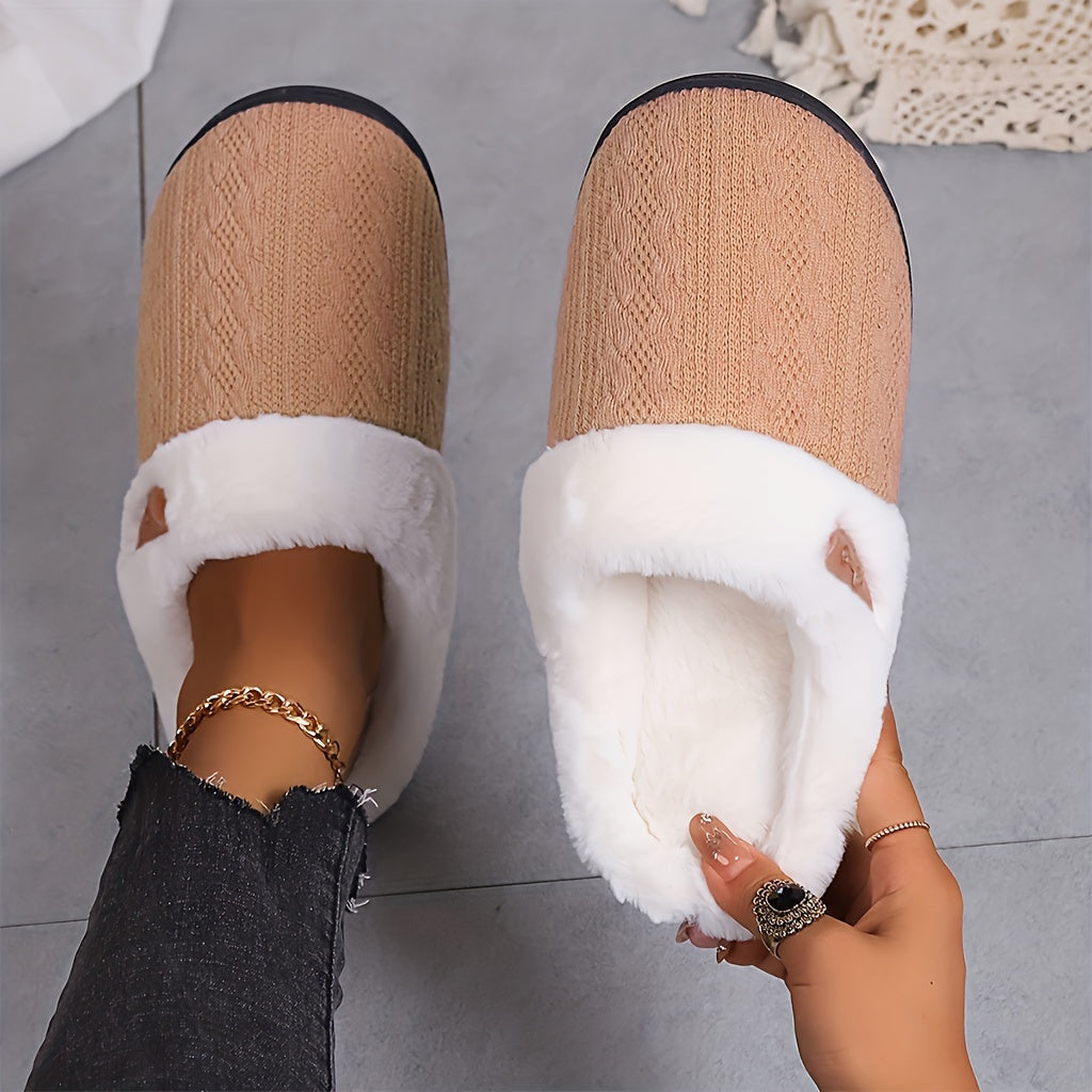 Women'S Plush Slippers with Horn Buttons for Winter, Stylish And Warm for Home Use. Comfortable And Cozy Soft-Soled Fuzzy Shoes, Suitable for Couples for Indoor And Outdoor Wear., Women Shoes
