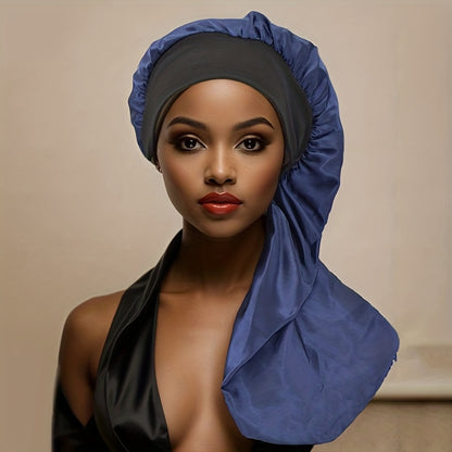 [1pc Satin Sleep Bonnet] 1pc Extra Large Satin Sleep Bonnet for Women - Long Hair Protection for Straight Curly Dreadlock And Braids, Night Cap - Bathroom Accessories