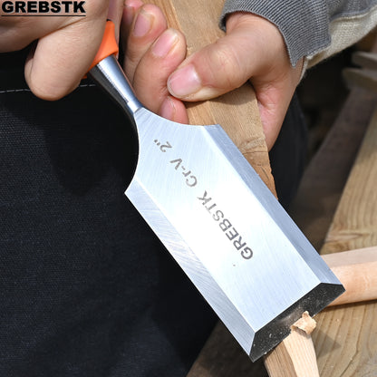 2-inch Woodworking Chisel, Lovo Vanadium Steel with Protective Sleeve, Flat Chisel, Woodworking Tool