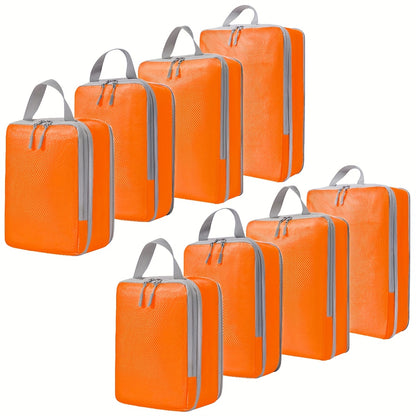 [Compression Packing Cubes] 4/8pcs Expandable Compression Packing Cubes | Travel Storage Bag Luggage Packing Organizers for Suitcases Backpack