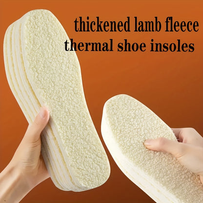 Autumn And Winter Cold-Resistant Heating Lamb Velvet Warm Insoles, Unisex Winter And Velvet Integrated Fleece-Lined Thickened Bottom, Anti-Odor And Breathable Insoles