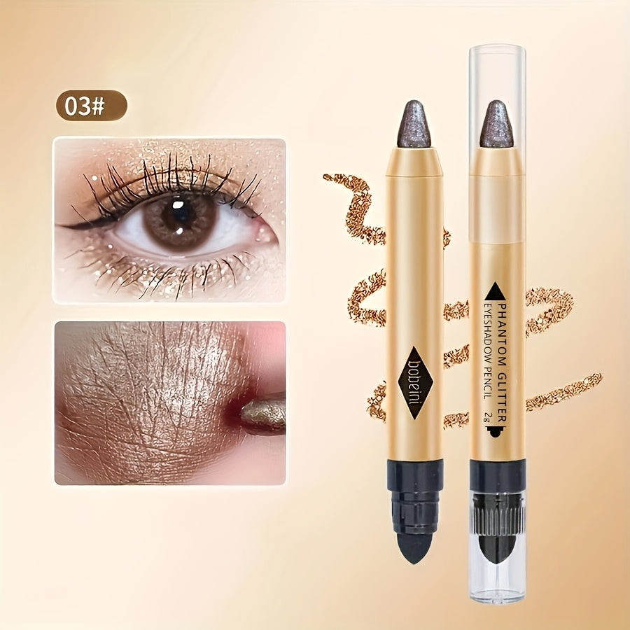 Shimmering Contouring Eyeshadow Pencil with a Dual-Ended Design for Effortless Makeup Application
