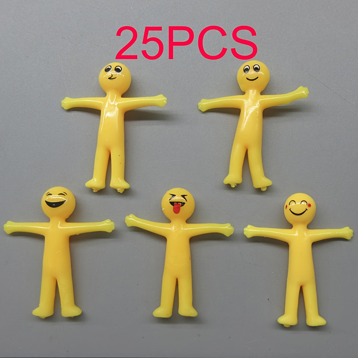 25 Creative Pull Toys - Stretchable Yellow Figures for Kids - Christmas Toys That Fold Into Semi-Soft, Ventilated Dolls