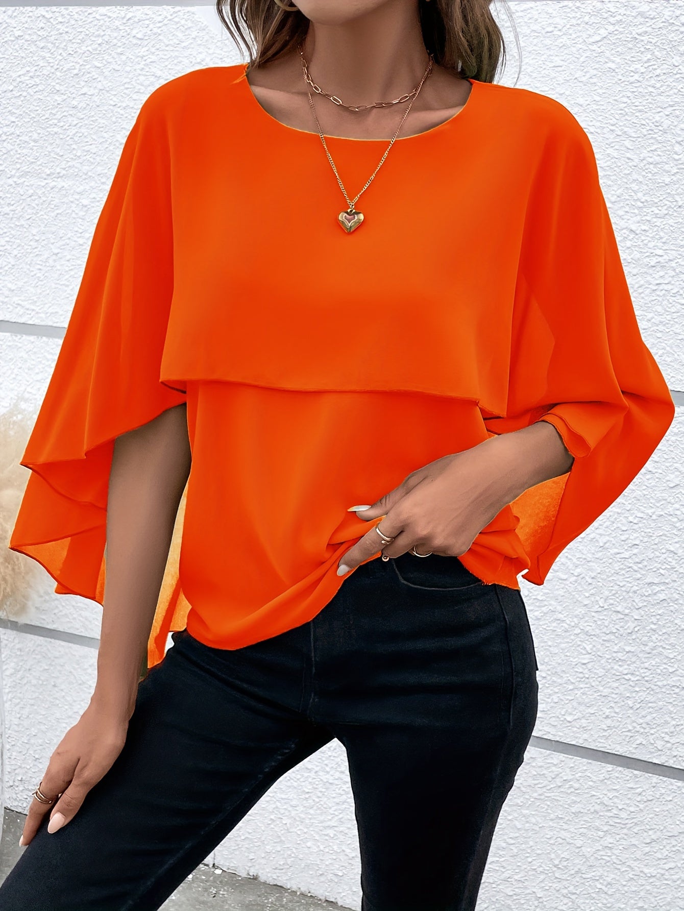 Solid Color Asymmetrical Top