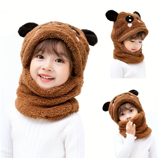 Unisex Youngsters Winter Warm Hat with Neck Warmer, Windproof Face Cover and Ear Protection for