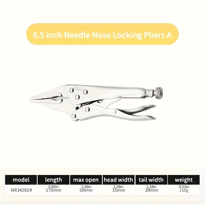 DELIXI ELECTRIC 6/7inch Locking Pliers Wire Cutters Premium Cr-V Construction Curved Jaw Locking Pliers with Wire Cutter Fit, Compact and Portable, for Clamping Twisting Welding