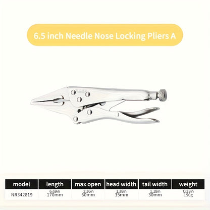 DELIXI ELECTRIC 6/7inch Locking Pliers Wire Cutters Premium Cr-V Construction Curved Jaw Locking Pliers with Wire Cutter Fit, Compact and Portable, for Clamping Twisting Welding
