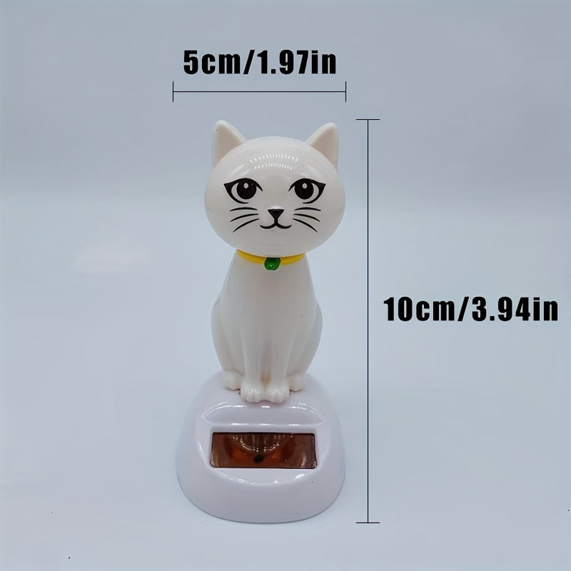 Car Decoration Solar Energy Decoration Shaking Head Doll Cartoon Cat Shape Decoration Gift Creative Interior Automotive Products