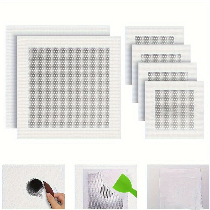 2/4/6/8 Inch Wall Repair Subsidy, Drywall Repair Tool, Self-Adhesive Fibre Mesh Plaster Board Hole for Ceiling and Wall Crack Fixing, Easy Installation