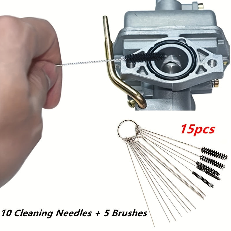15pcs Carburetor Cleaning Brush Set, Universal Hole Brushes for Cars and Motorcycles, Electric Welding and Gas Cutting Brush Kit