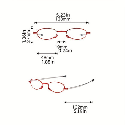Elegant Reading Glasses, Unisex, Foldable Antenna Frame, Compact Lighter Case Design, Christmas Gifts