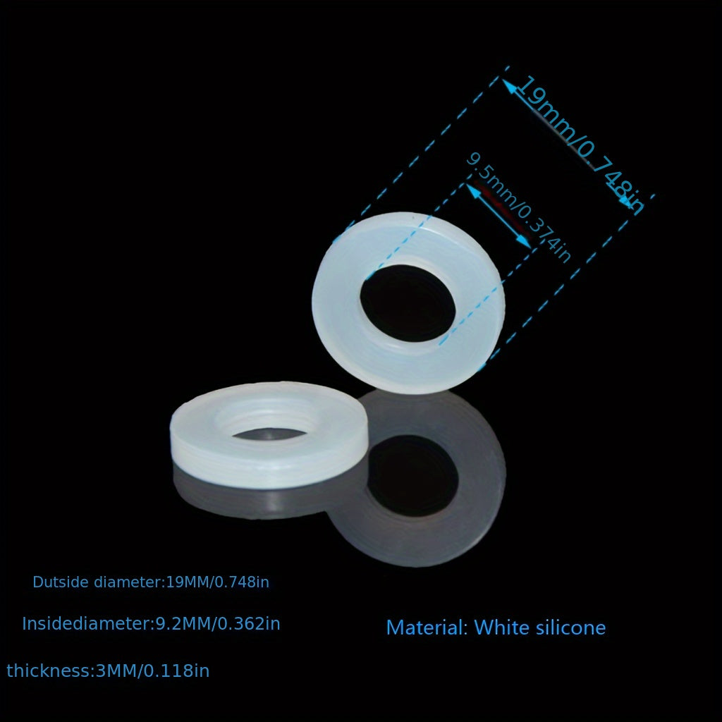10/20/30/40/50pcs Household Pipe Fittings White Silicone Sealing Leakproof Gasket, for 1/2 "pipe Sealing Silicone Ring, Hot and Cold Silicone Ring, Drainage Connection High Quality Heat- Leakproof Silicone Gasket 3mm Thickness. Durable