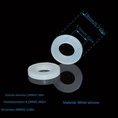 10/20/30/40/50pcs Household Pipe Fittings White Silicone Sealing Leakproof Gasket, for 1/2 "pipe Sealing Silicone Ring, Hot and Cold Silicone Ring, Drainage Connection High Quality Heat- Leakproof Silicone Gasket 3mm Thickness. Durable